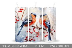 Winter Birds Tumbler Design. Birds Tumbler Sublimation Product Image 1