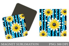 Daisy Magnet Design. Flowers Magnet Sublimation Product Image 1