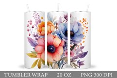 Flowers Tumbler Design. Flowers Tumbler Sublimation Product Image 1