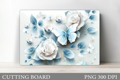 3D Butterfly Cutting Board. 3D Flowers Cutting Board Design Product Image 1
