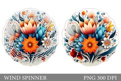 Flowers Spinner Sublimation. 3D Flowers Wind Spinner Product Image 1