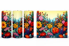 Flowers Tumbler Wrap Design. Sublimation Tumbler Flowers Product Image 2