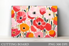 Flowers Cutting Board Design. Cutting Board Sublimation Product Image 1