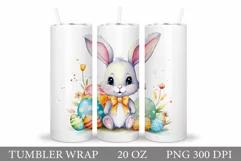 Bunny Easter Tumbler Design. Spring Bunny Tumbler Wrap Product Image 1