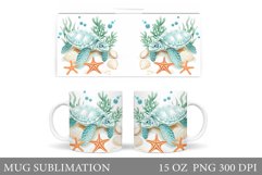 Turtle Mug Sublimation. Sea Turtle Mug Design Product Image 1