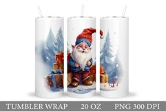 Winter Gnome Tumbler Sublimation. Christmas Gnome Tumbler Product Image 1