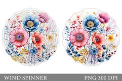 Flowers Wind Spinner Design. Flowers Wind Spinner Template Product Image 1