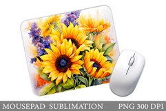 Sunflowers Mouse Pad. Flowers Mouse Pad Design Product Image 1