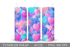 Colorful Hearts Tumbler. Valentines Tumbler Design Product Image 1