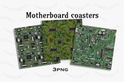 motherboard coaster sublimation. circuit board image png Product Image 1