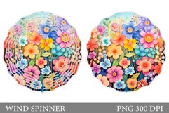 Colorful Flowers Wind Spinner. Flowers Spinner Design Product Image 1