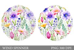 Wildflowers Wind Spinner. Floral Wind Spinner Template Product Image 1