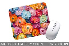 Flowers Mouse Pad Sublimation. 3D Flowers Mouse Pad Product Image 1