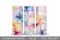 Flowers Tumbler Design. Sublimation Tumbler Flowers Product Image 1