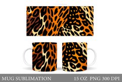 Leopard Mug Sublimation. Abstract Spots Mug Wrap Design Product Image 1