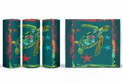 Turtle Tumbler Wrap Design. Turtle Tumbler Wrap Sublimation Product Image 2
