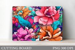 Flowers Cutting Board Design. Summer Flowers Cutting Board Product Image 1