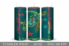 Turtle Tumbler Wrap Design. Turtle Tumbler Wrap Sublimation Product Image 1