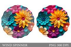 3D Flowers Wind Spinner. 3D Floral Wind Spinner Design Product Image 1