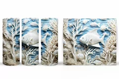 Fish Tumbler Wrap Design. 3D Fish Tumbler Wrap Sublimation Product Image 2
