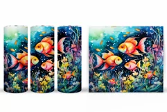 Fish Tumbler Wrap Design. Fish Tumbler Sublimation Product Image 2