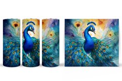 Peacock Tumbler Wrap Design. Peacock Tumbler Sublimation Product Image 2