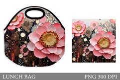 Flowers Lunch Bag Design. Flowers Lunch Bag Sublimation Product Image 1