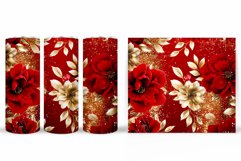Shimmer Flowers Tumbler. Gold Flowers Tumbler Design Product Image 2