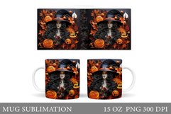 Witch Mug Wrap Sublimation. Halloween Mug Wrap Design Product Image 1