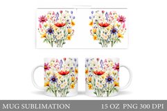 Flowers Mug Sublimation. Wildflowers Mug Sublimation Product Image 1