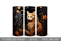 Cat Tumbler Sublimation. Cat Summer Tumbler Design Product Image 1