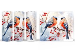 Winter Birds Tumbler Design. Birds Tumbler Sublimation Product Image 2