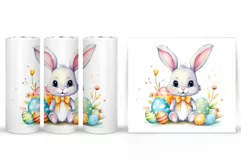Bunny Easter Tumbler Design. Spring Bunny Tumbler Wrap Product Image 2