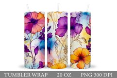 Flowers Tumbler Design. Sublimation Tumbler Flowers Product Image 1