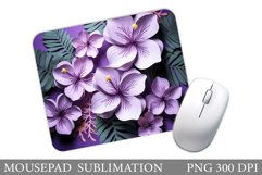 3D Flowers Mouse Pad. Flowers Mouse Pad Sublimation Product Image 1