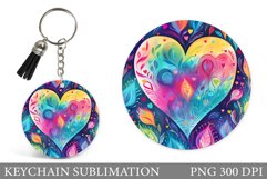 Hearts Keychain Design. Round Keychain Hearts Product Image 1