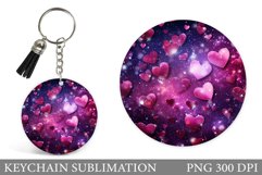 Hearts Keychain Sublimation. Shimmer Hearts Keychain Design Product Image 1
