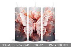 3D Butterfly Tumbler Sublimation. Butterfly Tumbler Design Product Image 1