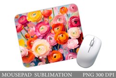 3D Flowers Mouse Pad. Flowers Mouse Pad Sublimation Product Image 1