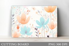 Flowers Cutting Board Design. Cutting Board Sublimation Product Image 1