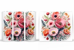 Flowers Tumbler Wrap Design. Sublimation Tumbler Flowers Product Image 2