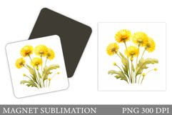 Dandelions Magnet Design. Flowers Magnet Sublimation Product Image 1