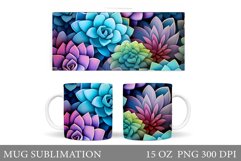 Succulents Mug Sublimation. Plants Mug Design Product Image 1
