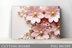 3D Flowers Cutting Board. Flowers Kitchen Cutting Board Product Image 1