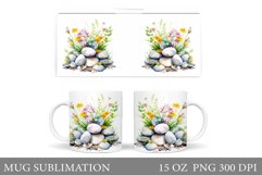 Flowers Mug Sublimation. Summer Mug Wrap Design Product Image 1