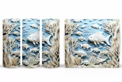 3D Fish Tumbler Wrap Sublimation. Fish Tumbler Wrap Design Product Image 2