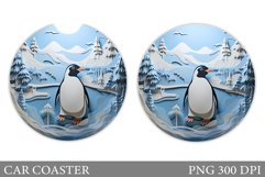 Penguin Car Coaster Design. Penguin Car Coaster Sublimation Product Image 1