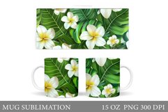 Tropical Flowers Mug Design. Summer Mug Sublimation Product Image 1