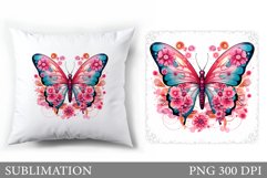 Butterfly Sublimation. Butterfly Pillow Sublimation Product Image 1