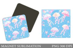 Jellyfish Magnet Sublimation. Sea Magnet Design Product Image 1